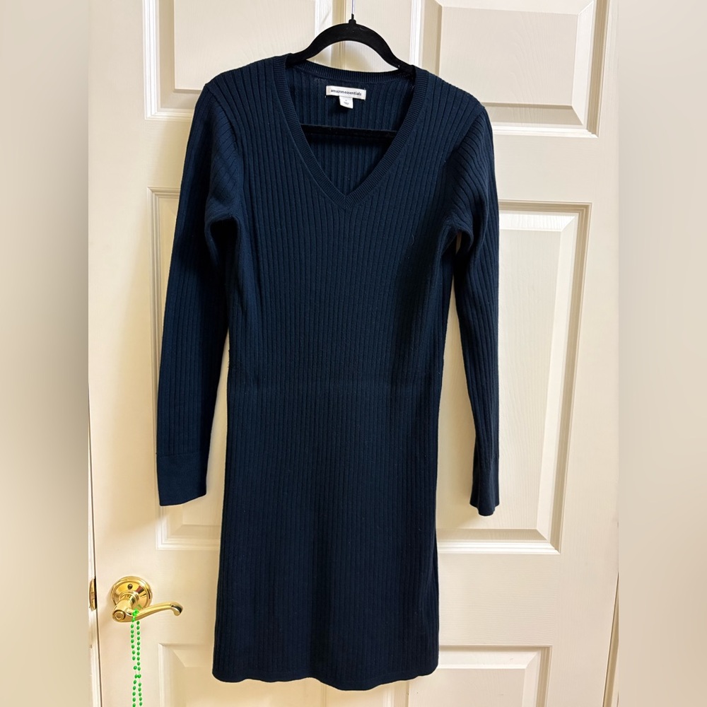 Amazon Essentials Navy Ribbed Sweater